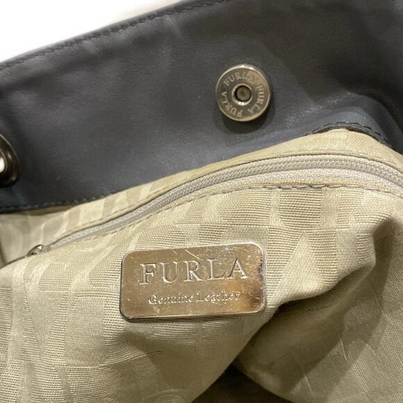 Auth FURLA - Dark Gray Leather Tote Bag - Picture 6 of 12